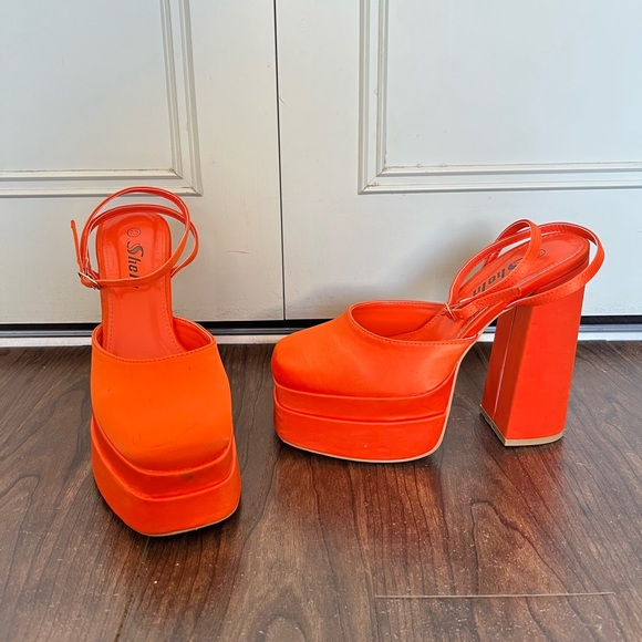 Orange Platform Heels - Picture 1 of 1